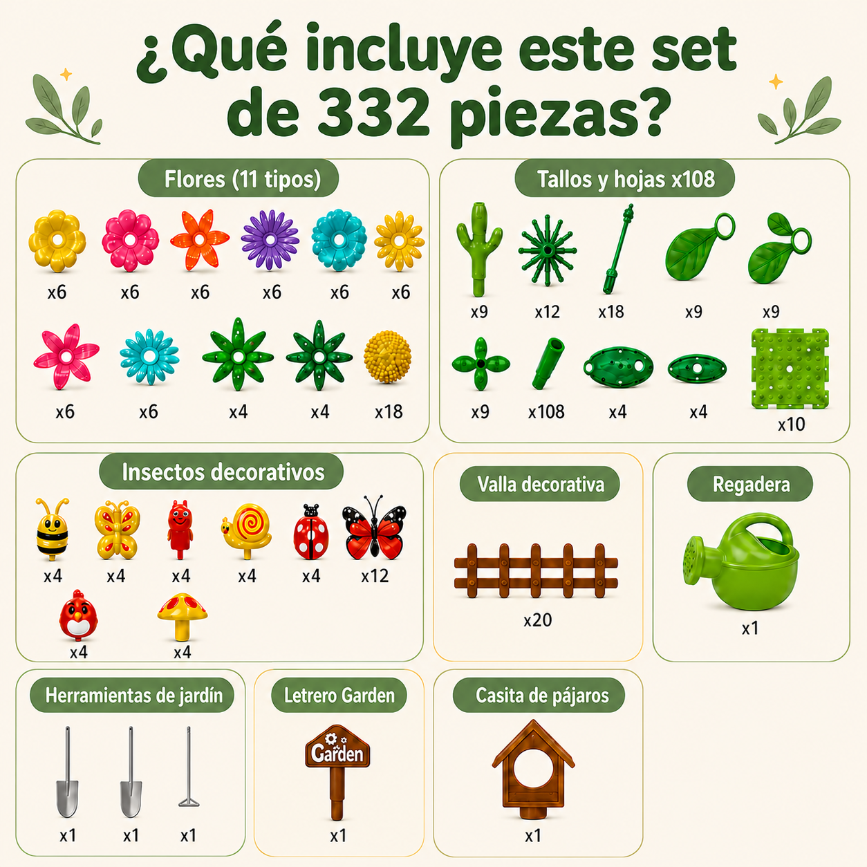 Jardín Creativo - Set de 332 piezas